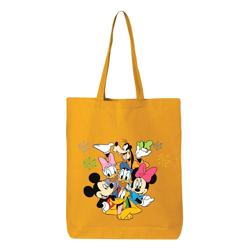 Bolso de mano del 50 aniversario de Disney con el Castillo de Mickey Mouse, bolso de regalo navideño, diseño festivo (tamaño mediano y grande, lona de algodón resistente) imagen 1