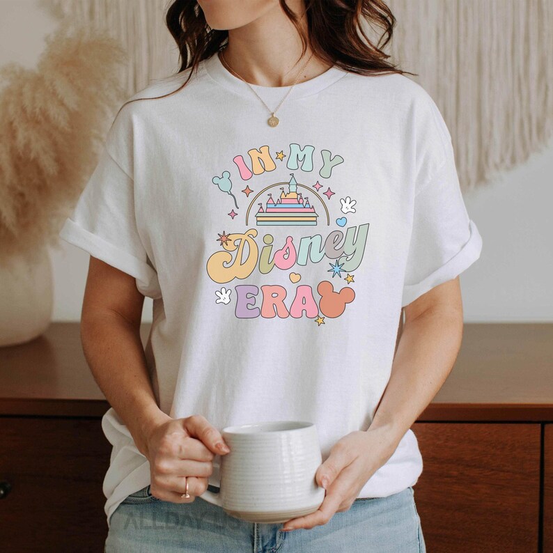 T-shirt Magic Kingdom, motif château rétro, chemise de style Disney vintage (unisexe TP-XXL, coton pré-rétréci, col côtelé athlétique) image 2