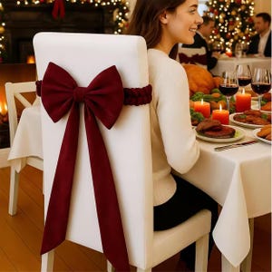 Fiocco di velluto per sedia: decorazione riutilizzabile per matrimoni e tavoli