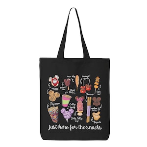 Disney Snack Goals Bag, Disneyland Bag, Disneyworld Bag, Disney Trip Gift, Gift for Disney Fan, Cotton Canvas Bag, Disney Vacation Tote Bag