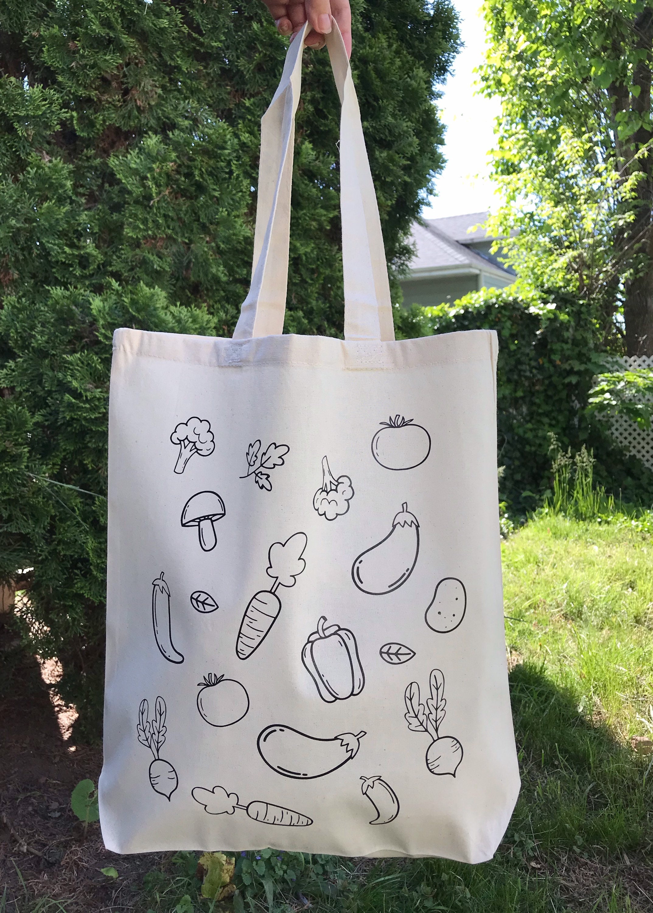 Veggie Tote Bag Eco-Friendly Bag Shopping Bag Vegetable | Etsy