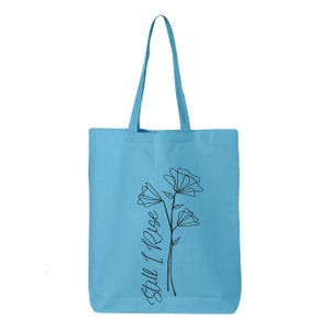 Still I Rise Cotton Tote Bag: Maya Angelou Poem, Wildflower Design image 6