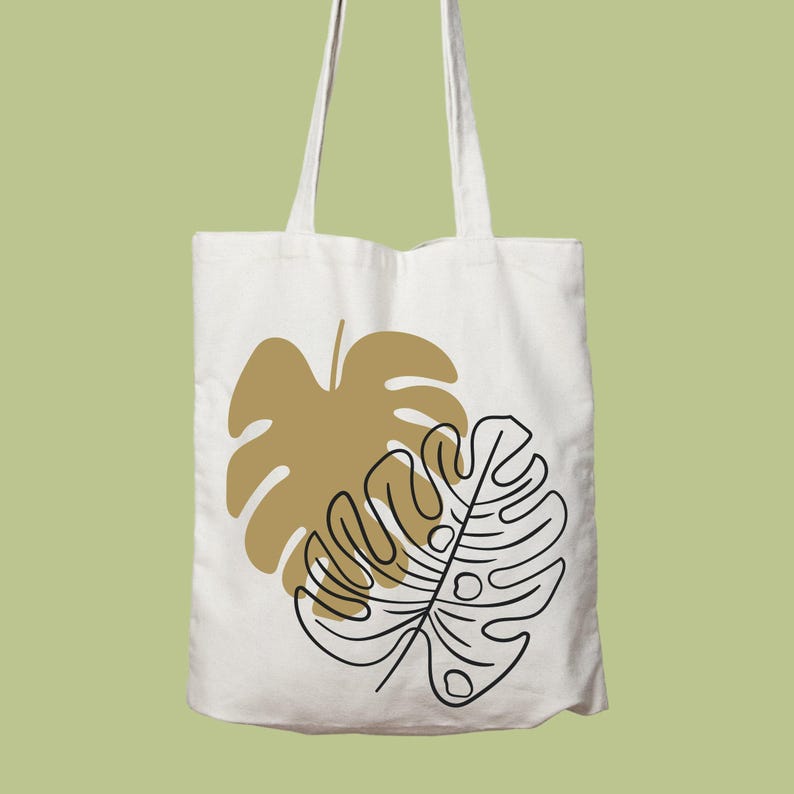 Botanical Leaf Tote Bag: Eco-Friendly Cotton Canvas image 2