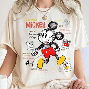 Mickey Sketch Minnie Mouse  Sketch Art Vintage Disney Couple Matching T-shirt Disneyland Family Trip Magic Kingdom Mickey And Friends Tee
