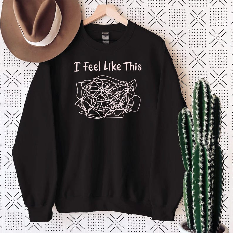 Funny Graphic Hoodie - "I Feel Like This" Soft Cotton Blend Sweatshirt image 5