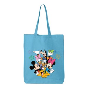 Bolso de mano del 50 aniversario de Disney con el Castillo de Mickey Mouse, bolso de regalo navideño, diseño festivo (tamaño mediano y grande, lona de algodón resistente) imagen 5