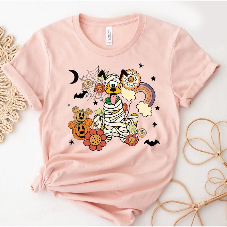 Retro Cartoon Disney Pluto T-Shirt, Unisex image 2