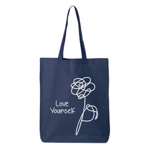 Love Yourself Cotton Tote Bag - BTS Inspired Design image 1
