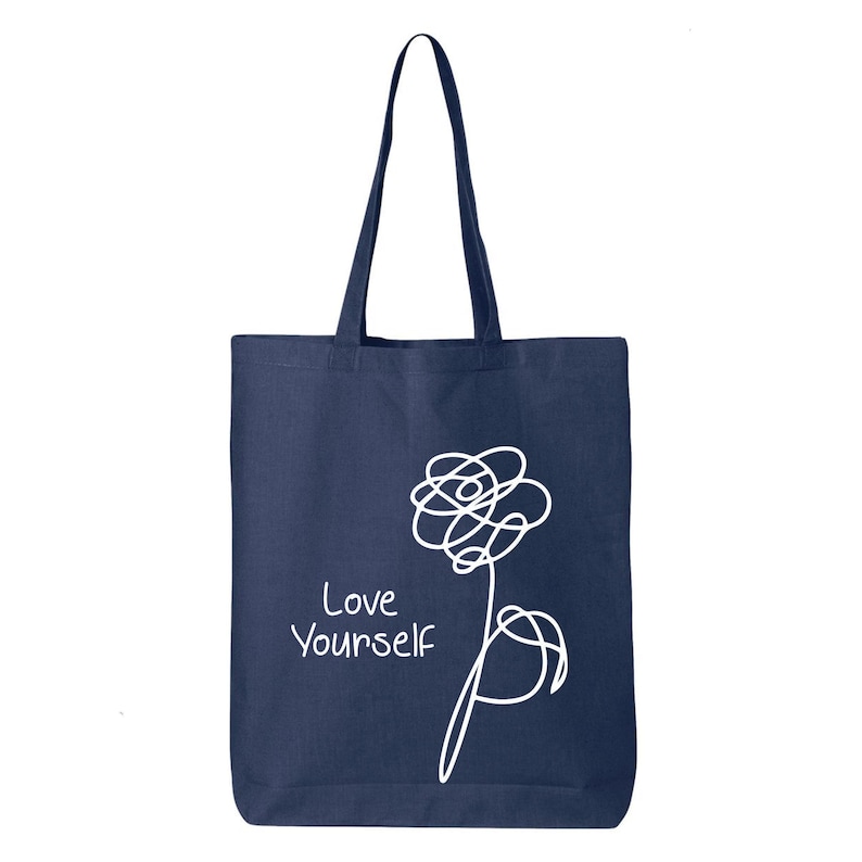 Love Yourself Cotton Tote Bag - BTS Inspired Design image 1