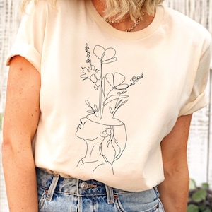 Minimal Face Line, Abstract Faces Sweatshirt, One Line Drawing, Abstract, Cotton Shirt, One Line Art, Gift For Her, Aesthetic Graphic Shirt