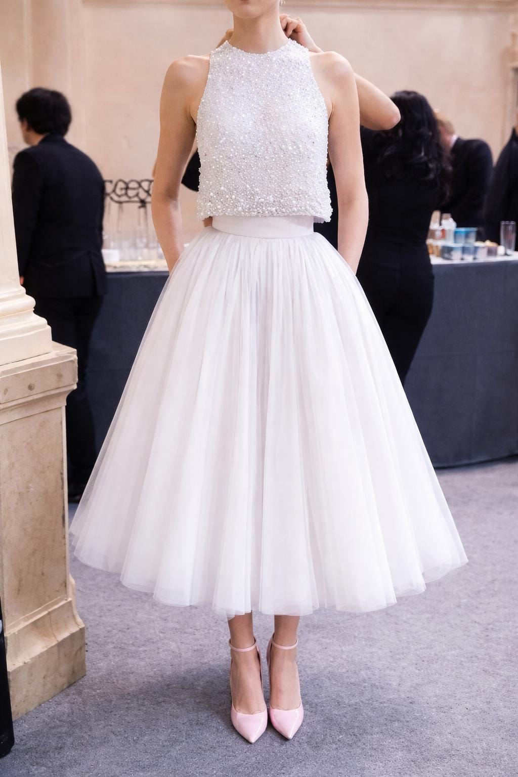 open lace back dress Here to Party Tulle Mini Dress, Pinki Medium main image 0