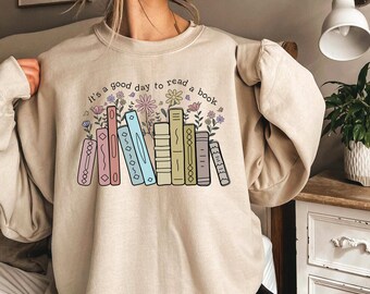 Sudadera para amantes de los libros: libros florales, top de bibliotecario leyendo