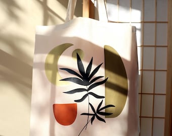 Geometric Art Cotton Canvas Tote Bag