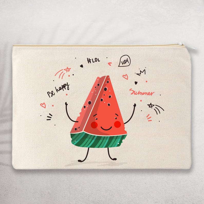 Watermelon Tote Bag: 100% Cotton Canvas, Fruit Pattern image 3