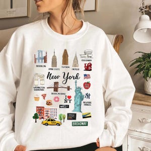 Unisex NYC Landmarks Tee: Iconic City Spirit, Soft Cotton Blend, Durable Stitch image 5