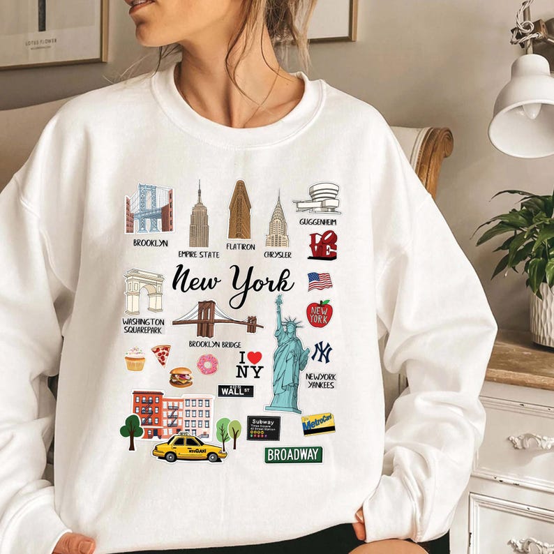 Unisex NYC Landmarks Tee: Iconic City Spirit, Soft Cotton Blend, Durable Stitch image 5