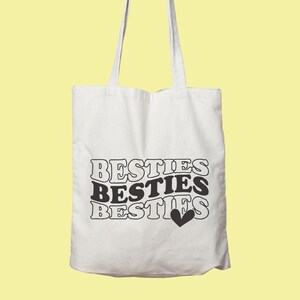 Besties Tote, Best Friend, Birthday Party, Best Friend Gift, Aesthetic Tote Bag, Trendy Tote Bag, Cute Tote Bags, Cotton Bag,Canvas Tote Bag
