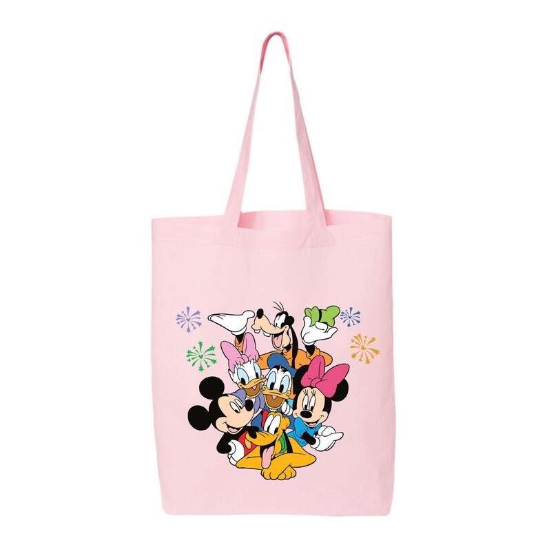 Bolso de mano del 50 aniversario de Disney con el Castillo de Mickey Mouse, bolso de regalo navideño, diseño festivo (tamaño mediano y grande, lona de algodón resistente) imagen 2