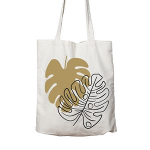Botanical Leaf Tote Bag: Eco-Friendly Cotton Canvas image 4