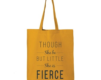 Bolsa de algodón con cita de Shakespeare: Aunque sea pequeña
