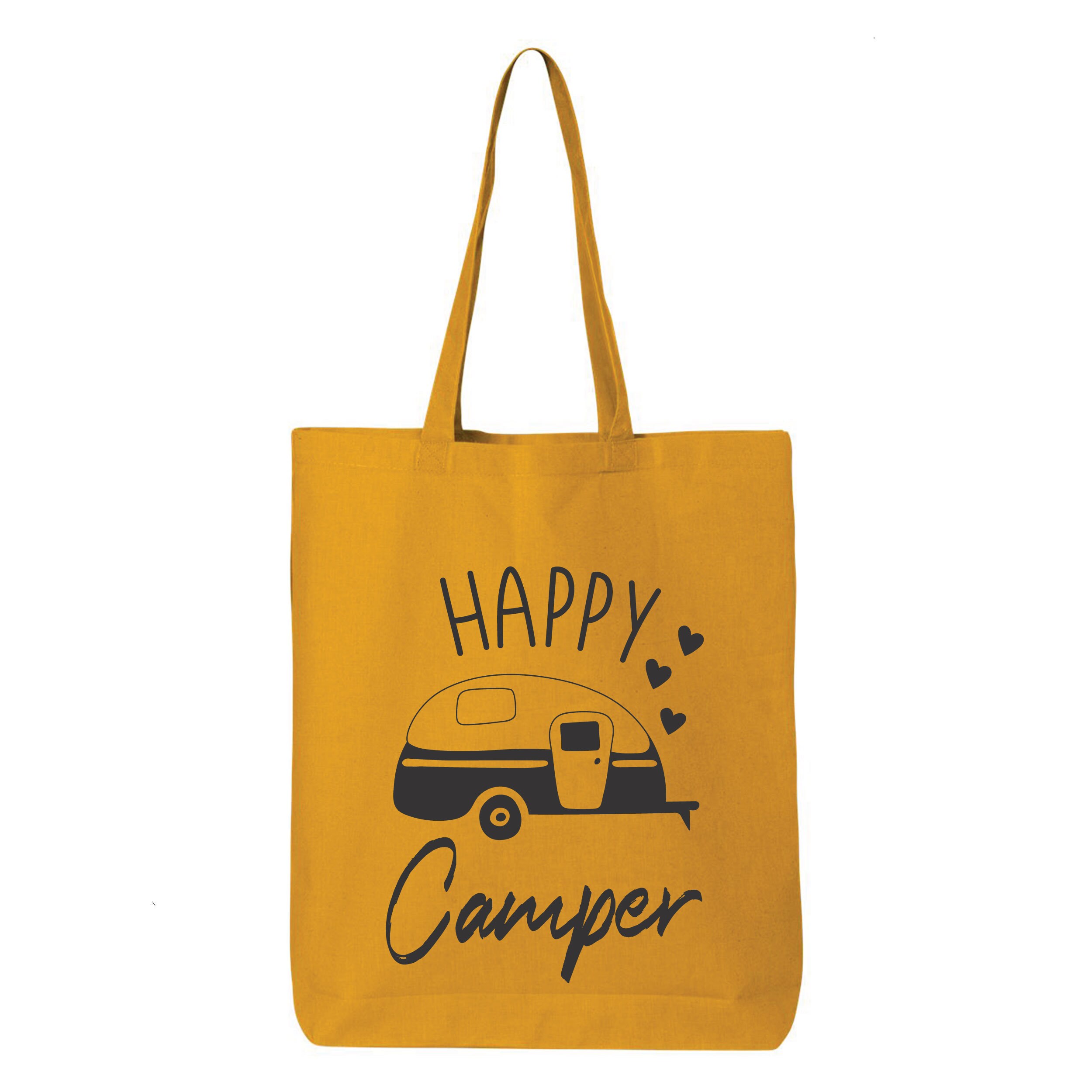 Happy Camper Tote Bag Shopping Bag Wanderlust Explore Etsy