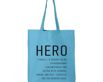 Hero Cotton Tote Bag: Inspirational Shopping Bag