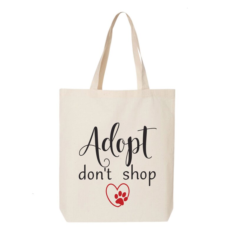 Adopt Don't Shop Tote Bag Friendly Bag Shopping Bag - Etsy