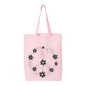 CafePress Hippie Peace Sign Tote Bag - Natural Canvas Reusable Shopping Bag, Gift Tote