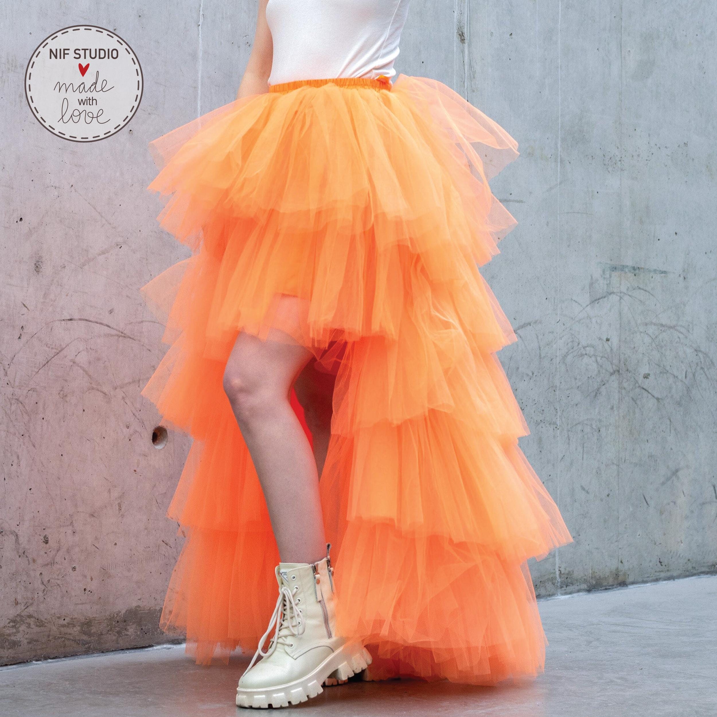 EllieHouse Women's Long Tutu Tulle Skirt - A-Line, Elastic Waist, 4 Layers, Burgundy/Mint/More