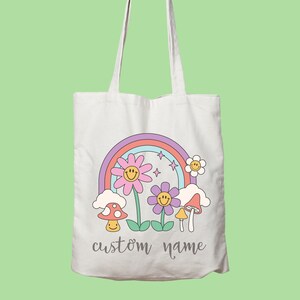 Custom Flower Totes, Personalized Floral Tote Bag, Wildflower Totes, Bridesmaid Totes,Birthday Gift Totes, Wedding Tote, Bachelorette Tote