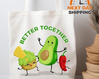 Avocado Guacamole Tote Bag: Better Together Farmers Market Bag