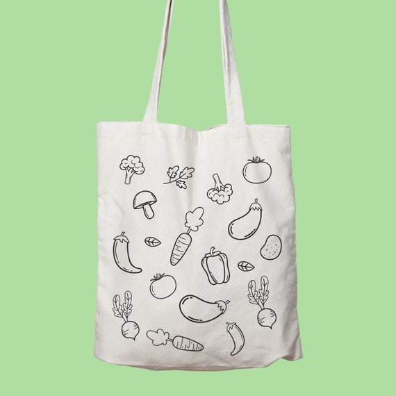 Veggie Tote Bag Eco-friendly Bag Shopping Bag Vegetable | Etsy