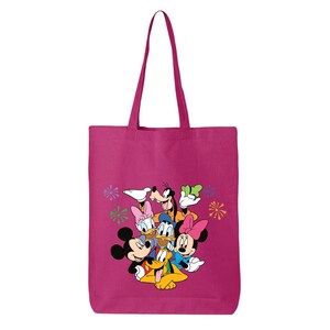 Bolso de mano del 50 aniversario de Disney con el Castillo de Mickey Mouse, bolso de regalo navideño, diseño festivo (tamaño mediano y grande, lona de algodón resistente) imagen 4