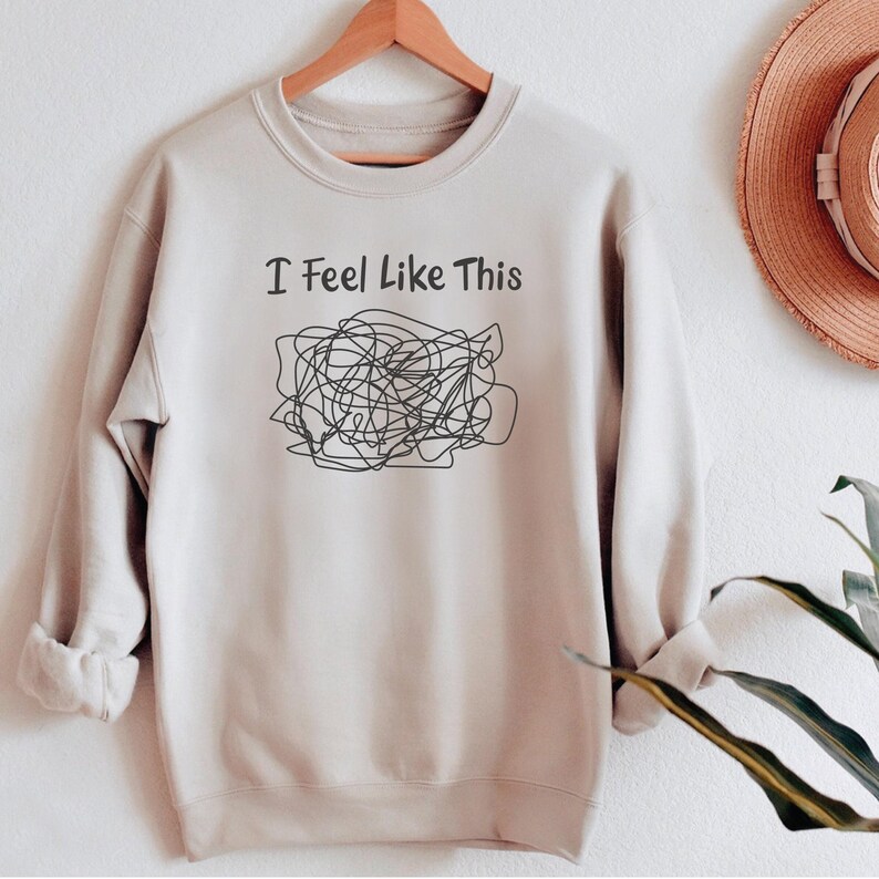 Funny Graphic Hoodie - "I Feel Like This" Soft Cotton Blend Sweatshirt image 3