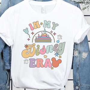 T-shirt Magic Kingdom, motif château rétro, chemise de style Disney vintage (unisexe TP-XXL, coton pré-rétréci, col côtelé athlétique) image 3