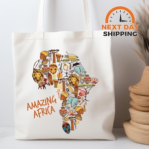 Bolsa tote com mapa da África, dançarinos africanos, bolsa tote de lona, bolsa tote da moda, bolsa tote estética, bolsa tote fofa, presente para ela, bolsas tote da África