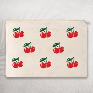 Cherry Print Tote Bag: Eco-Friendly Cotton Canvas Shopping Bag image 2