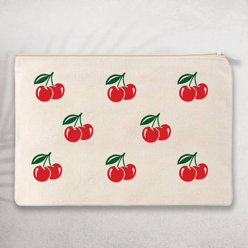 Cherry Print Tote Bag: Eco-Friendly Cotton Canvas Shopping Bag image 2