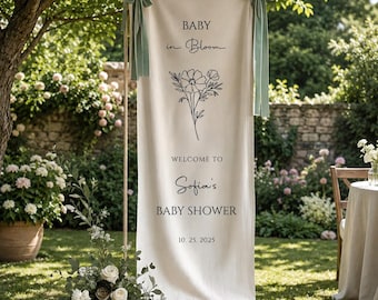 Personalisiertes Stoffschild für Babyparty: Personalisierte Baumwollgirlande