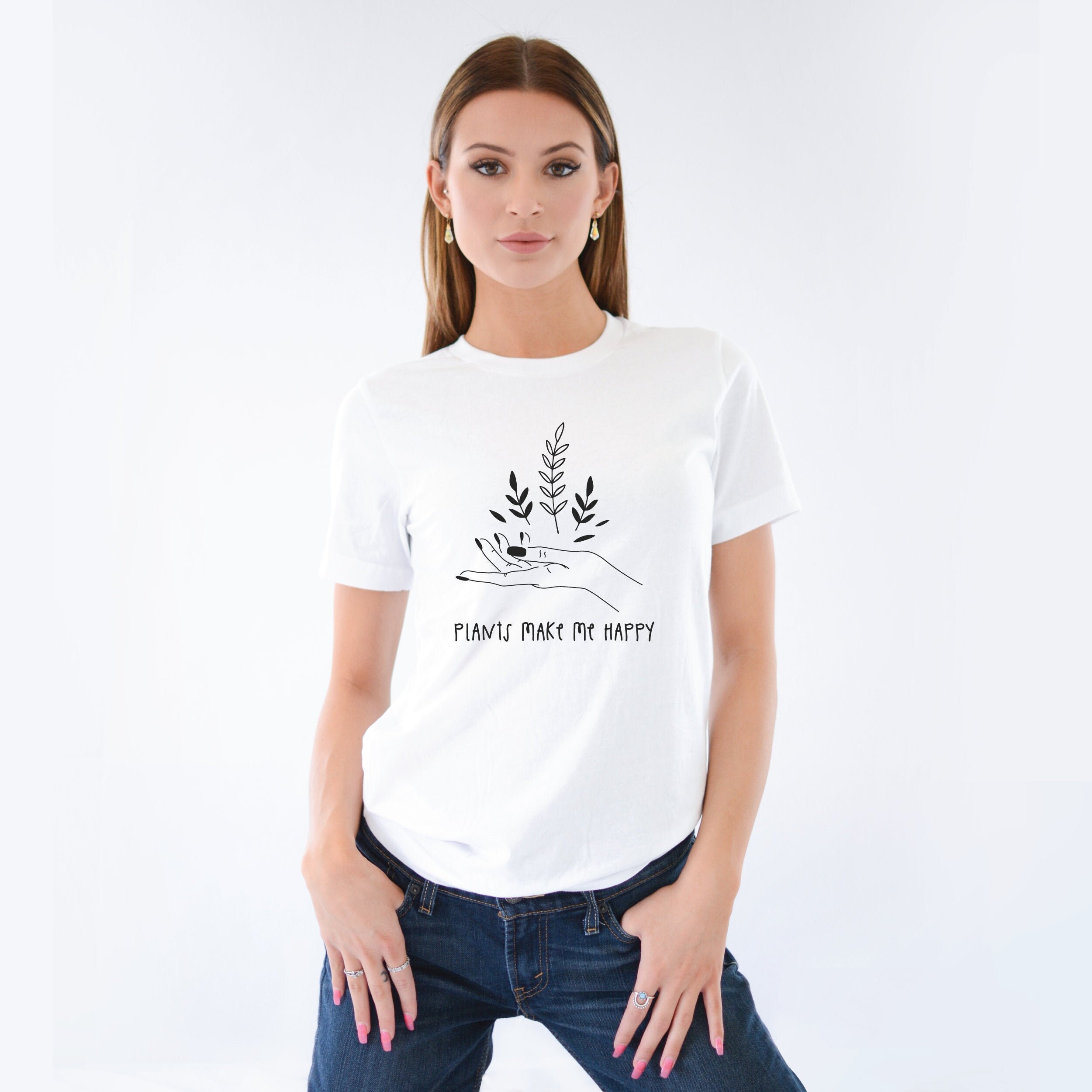 Plants Make Me Happy Shirt Vegan Tee Plants Tee Gardening Etsy