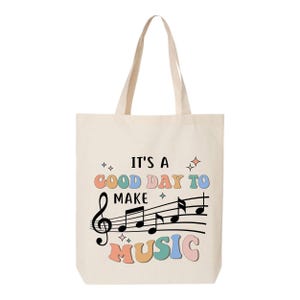 Musical Notes Cotton Tote Bag: Musician Gift