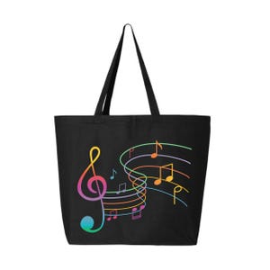 Musical Notes Cotton Tote Bag: Musician Gift