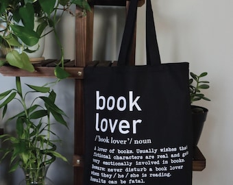 Book Lover Cotton Tote Bag: Library Gift