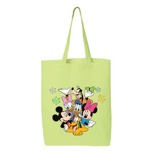 Bolso de mano del 50 aniversario de Disney con el Castillo de Mickey Mouse, bolso de regalo navideño, diseño festivo (tamaño mediano y grande, lona de algodón resistente) imagen 3