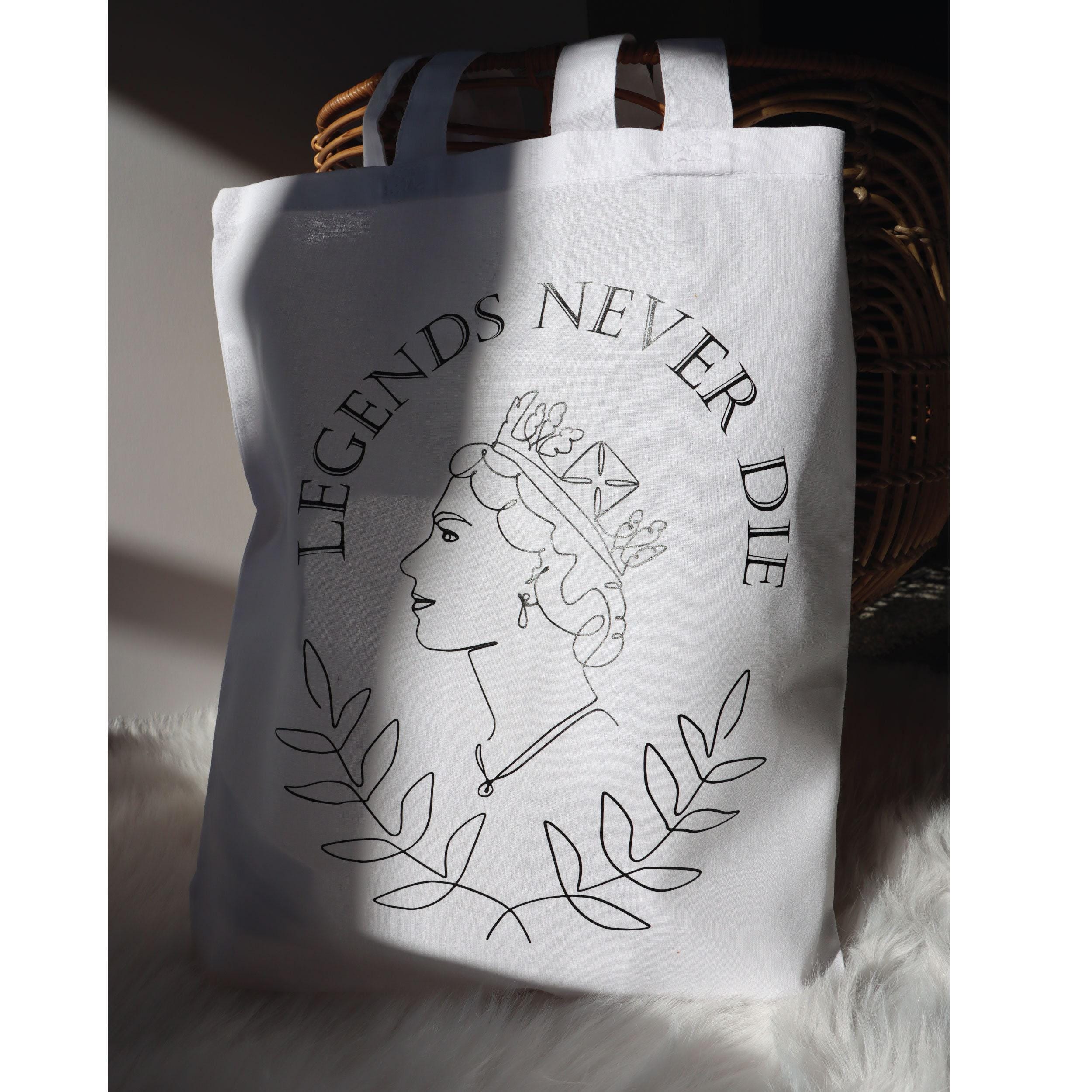 バッグ VTG KH Lthr Co Bag w/ Queen Elizabeth Queen Elizabeth II Tote Bag: Legends Never Die, Royal Family
