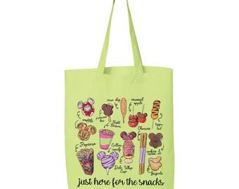 Disney Snack Goals Tote Bag: Mickey Minnie Inspired Travel Organizer, Durable Cotton Canvas (Medium & Large, Gift For Disney Fans)