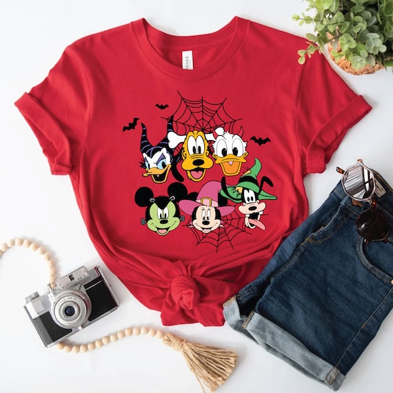 Mickey Halloween Tee Unisex Shirt, Pumpkin Graphic (XS-3XL, Breathable Cotton, Cozy Fall Wardrobe)