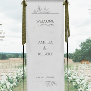 Custom Fabric Wedding Welcome Sign: Boho Ceremony Decor