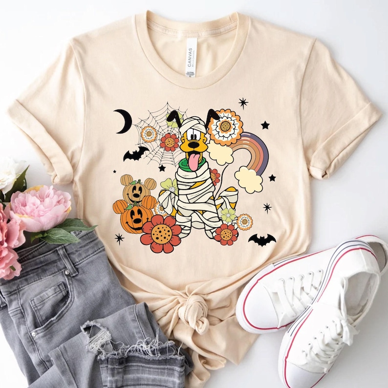 Retro Cartoon Disney Pluto T-Shirt, Unisex image 5