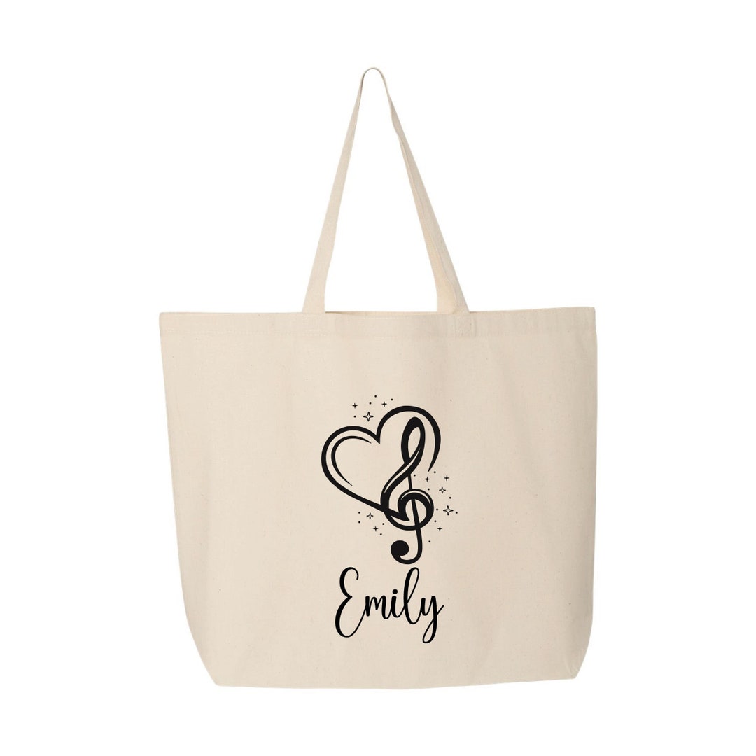 Music Tote Bag, Personalized Tote Bag, Musician Gift, Piano Book Tote